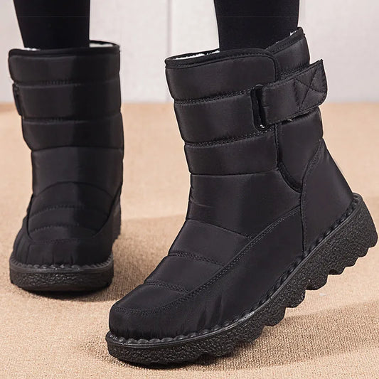 Manufacturer   Women Boots Winter Shoes Woman Waterproof Snow Boots Winter Warm Fur Korea Style Black Ankle Boots For Women   boots