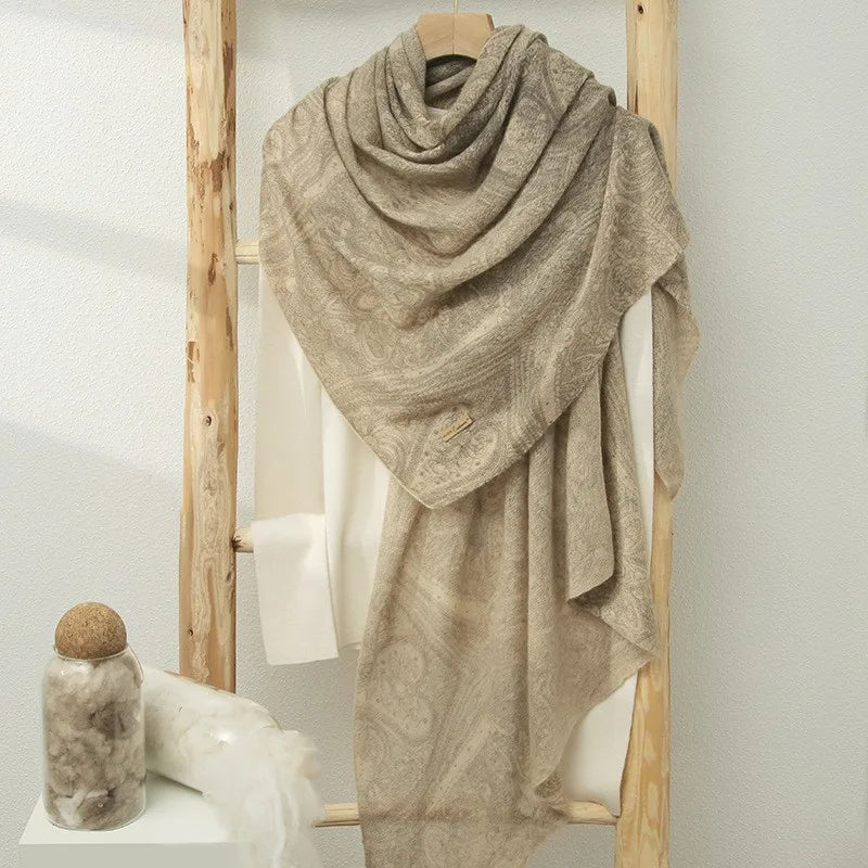 Naizaiga 100 cashmere jacquard weave luxury Women long shawl female fashion scarf DX