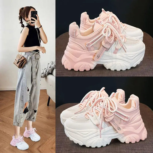 Manufacturer   Women's Shoes Casual Shoes Spring Sneakers Platform Woman-shoes Tennis Female Fashion Thick Sole  Roses Trainers Increased I    Sneakers