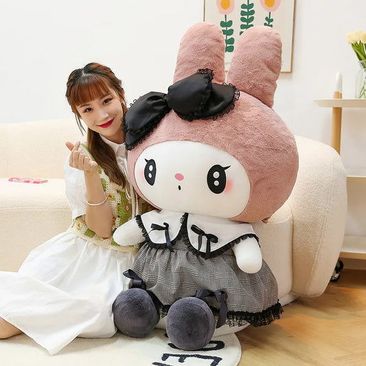 Big Size Kuromi Melody Cinnamoroll Plush Toy Pillow Anime Stuffed Doll Anime Sofa Cushion Girl's Room Decoration Xmas Gift