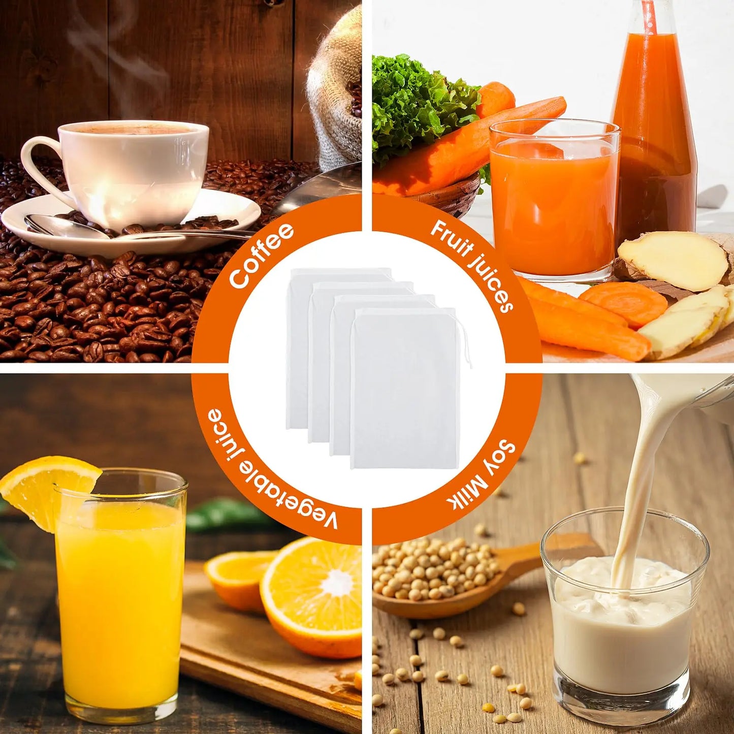 Manufacturer   Reusable Filter CheeseCloth Bag with Adjustable Drawstring 100 Mesh Strainer Bag for Brewing Hops Grains Fruit Wine Straining   kitchen gadgets