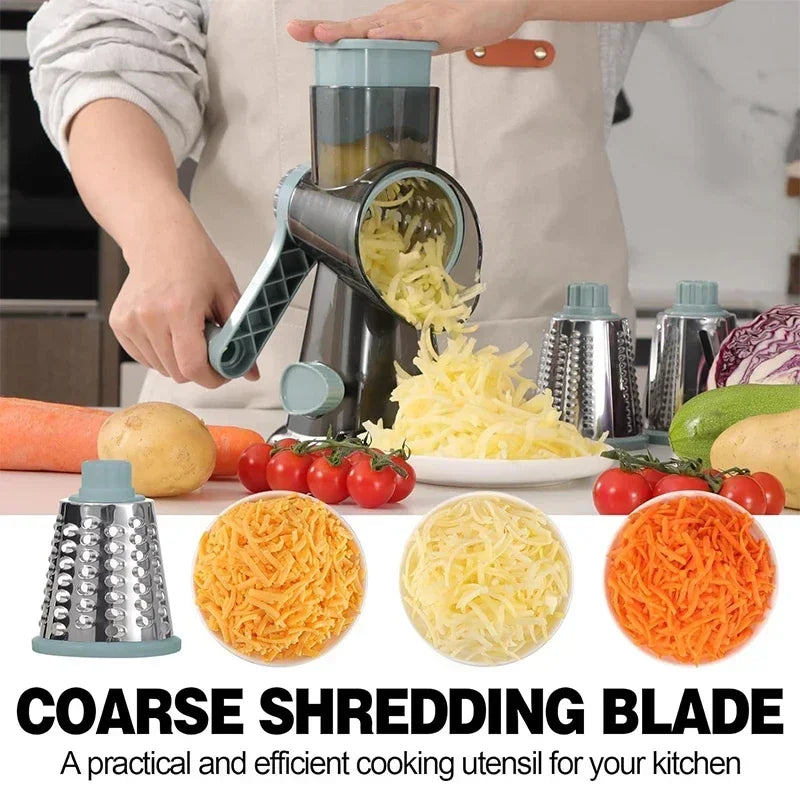 Manufacturer      3-in-1 Rotary Cheese Grater Multifunctional Manual Veg Slicer Nut Grinder Kitchen Essential Tool     Kitchen gadgets