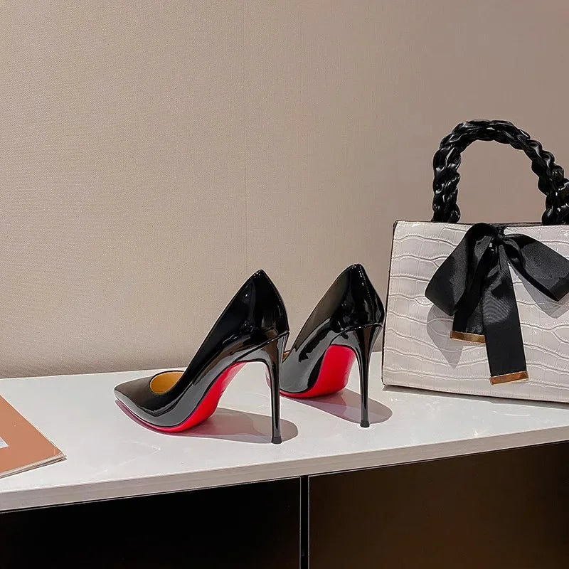 Manufacturer   New High Heels  Hot Selling Solid Color Women's Single Shoes Pointed Toe Stiletto Heel Slip-on Party Banquet Fashion Shoes   Pumps