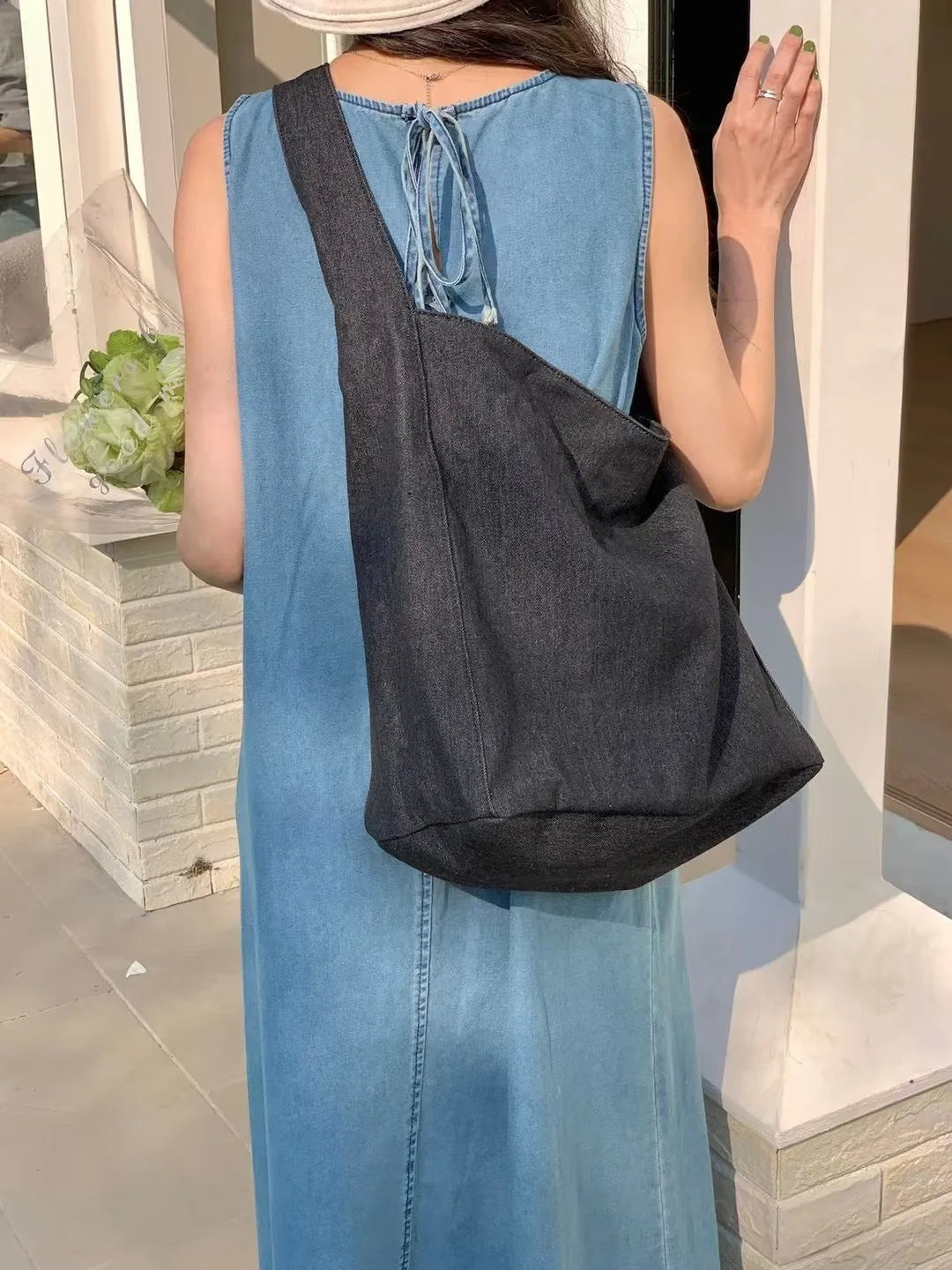 Women's bag canvas bag large capacity lazy shoulder bag  commuting underarm tote ladies bag