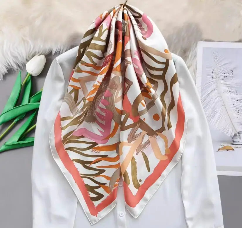 90 Silk Scarf Shawl Womens 100% Silk Head Scarves Hijab for Hair Wrapping