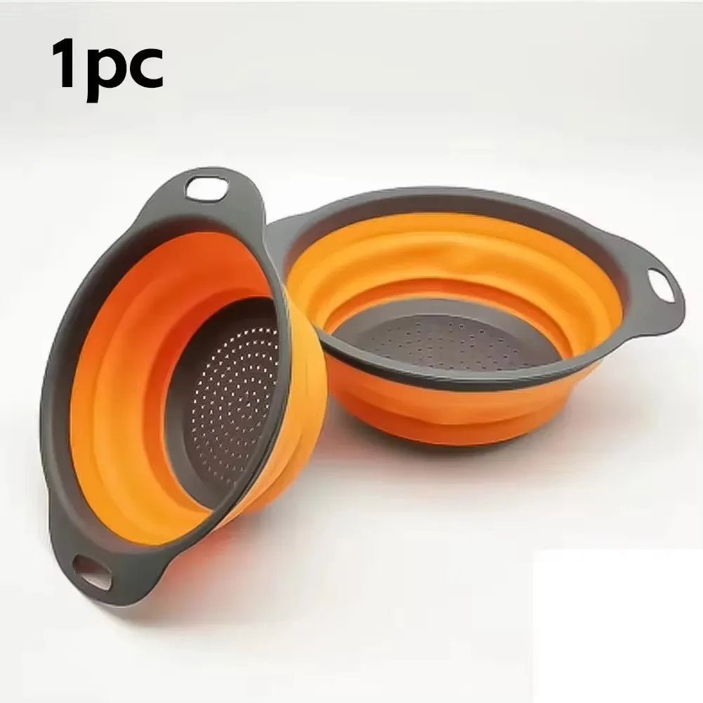 Manufacturer   Foldable Strainer Fruit Vegetable Washing Basket Colander Dish Drainer Silicon Colander Collapsible Drainer Kitchen Gadgets   kitchen gadgets