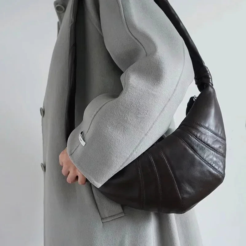 Designer New Lambskin Croissant Brand Luxury Croissant Bag Fashionable Versatile Shoulder Crossbody Bag
