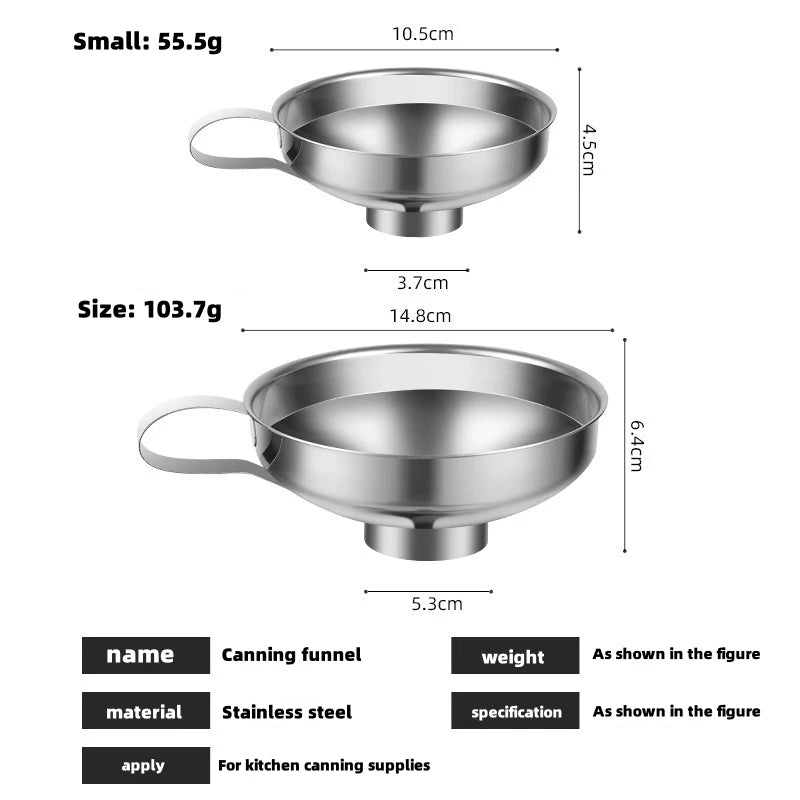 manufacturer  Stainless Steel Wide Mouth Funnel Canning Funnel Cup Jam Salad Dressing Hopper Filter For Jar Canned Filteroil Wine Water Spices   Kitchen gadgets
