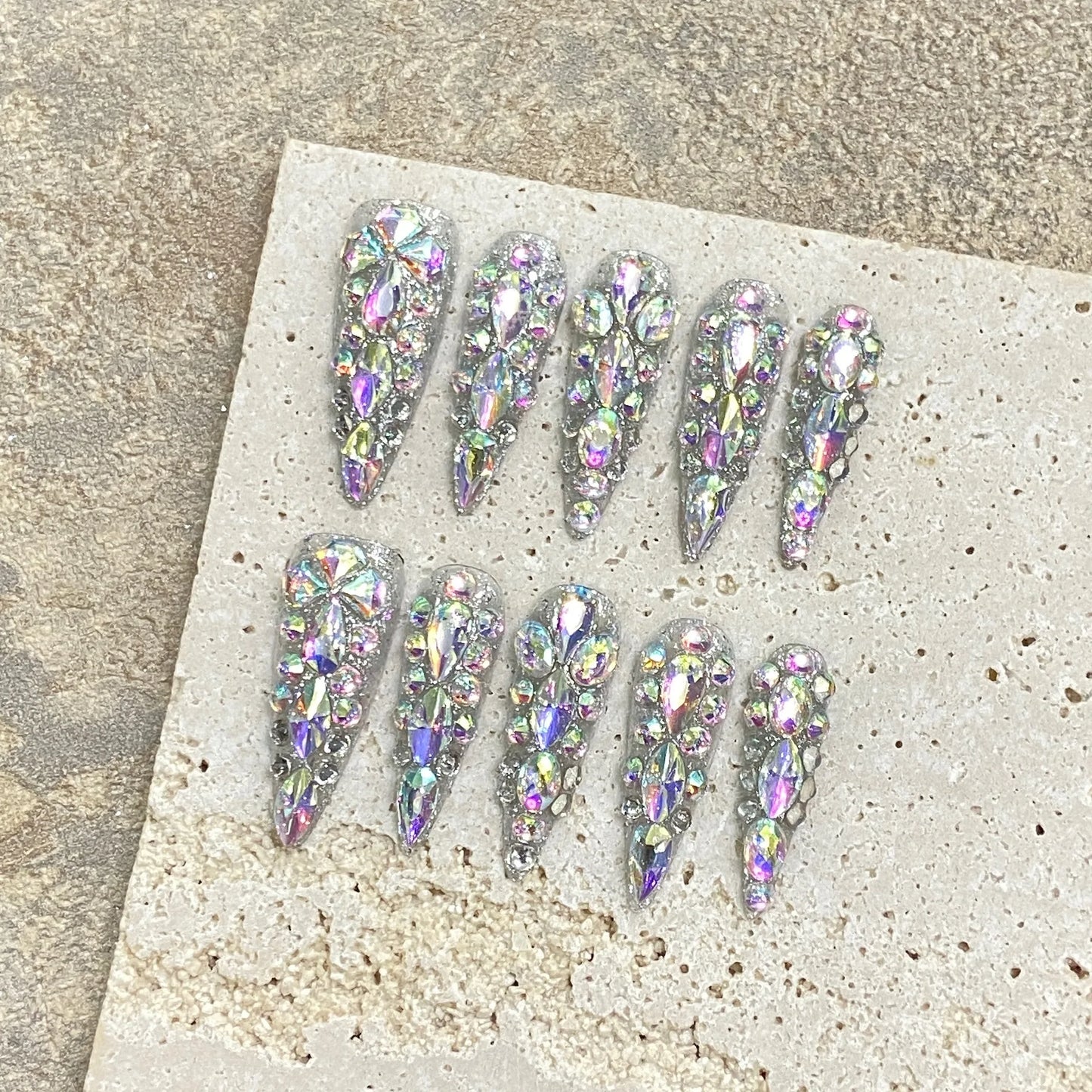 Pure handmade wear nail full diamond Ultra flash Cleopatra finished nail patch wear nail press on nails