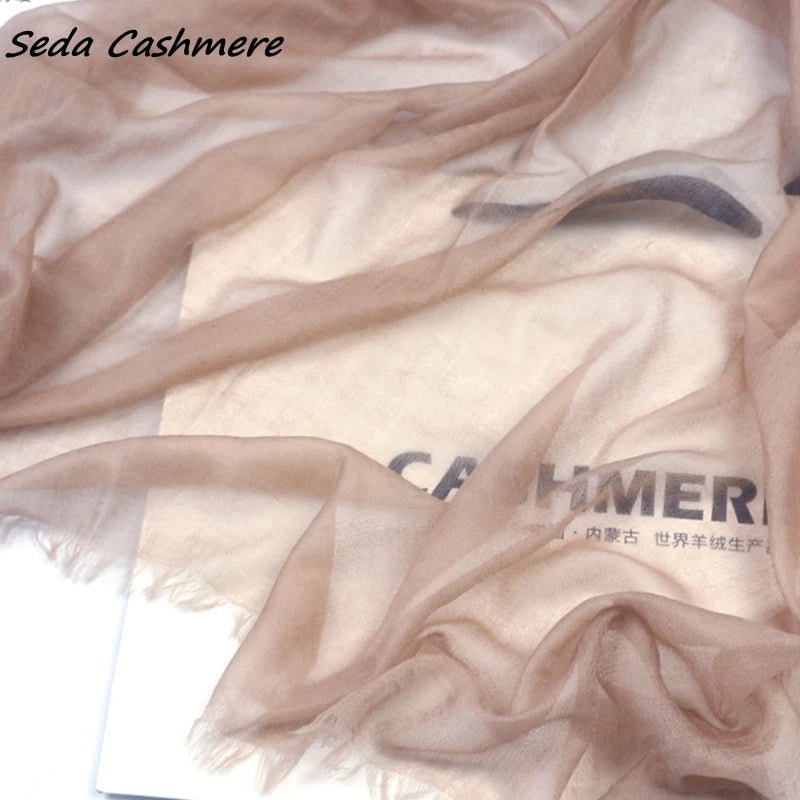 100% Cashmere Scarf Women Soft Warm Solid color, large shawl Lady Summer Spring Autumn Winter Elegant Inner Mongolia
