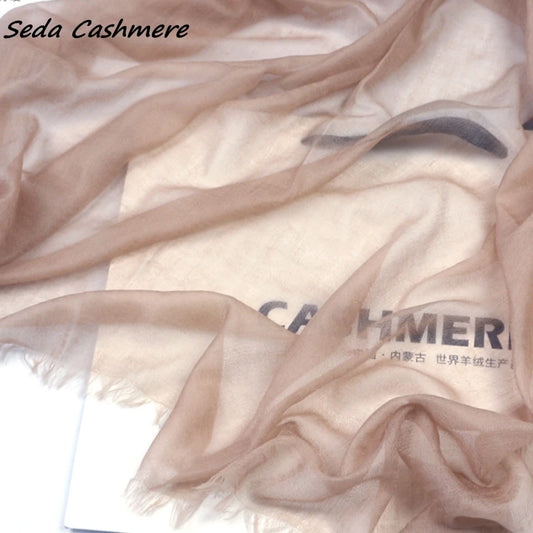 100% Cashmere Scarf Women Soft Warm Solid color, large shawl Lady Summer Spring Autumn Winter Elegant Inner Mongolia