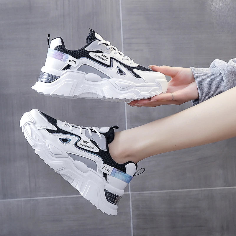 Manufacturer New Style Women's Sports Shoes Platform Flat Shoes Women's Shoes Green casual sneakers Women's Thick Sole Sports Shoes    Sneakers