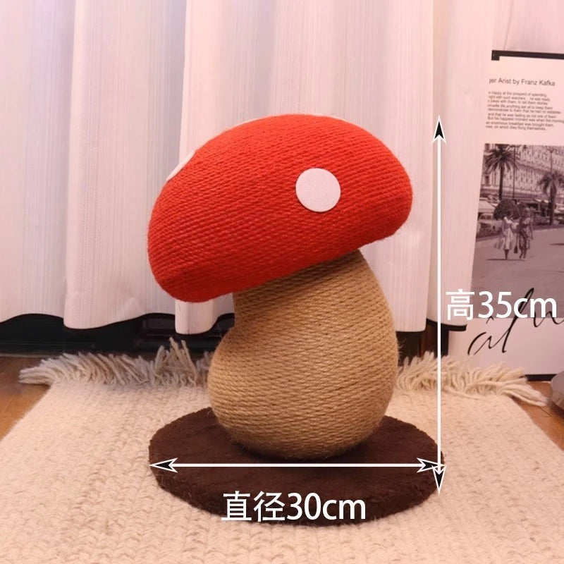 Cat scratcher rolling chassis mushroom cat tree tower Toys for pets wooden Accessories for pets red Creative ornaments modern  cat toy