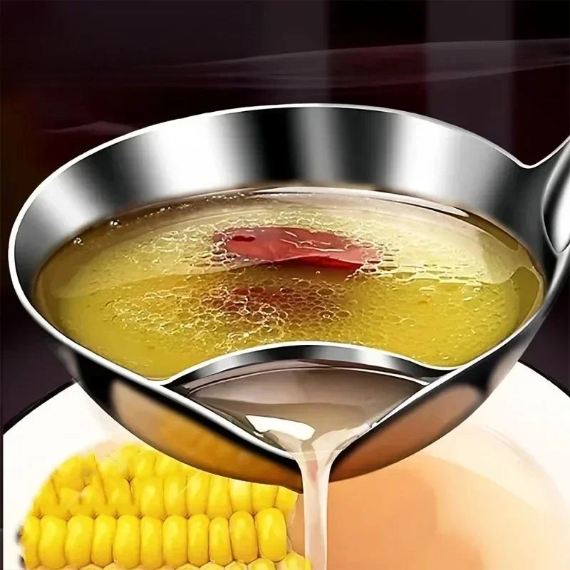 Manufacturer    Stainless Steel Oil Separating Spoon Soup Colander Kitchen Gravy Oil Soup Fat Separator Yogurt Oil Skimmer Spoon tool     Kitchen gadgets
