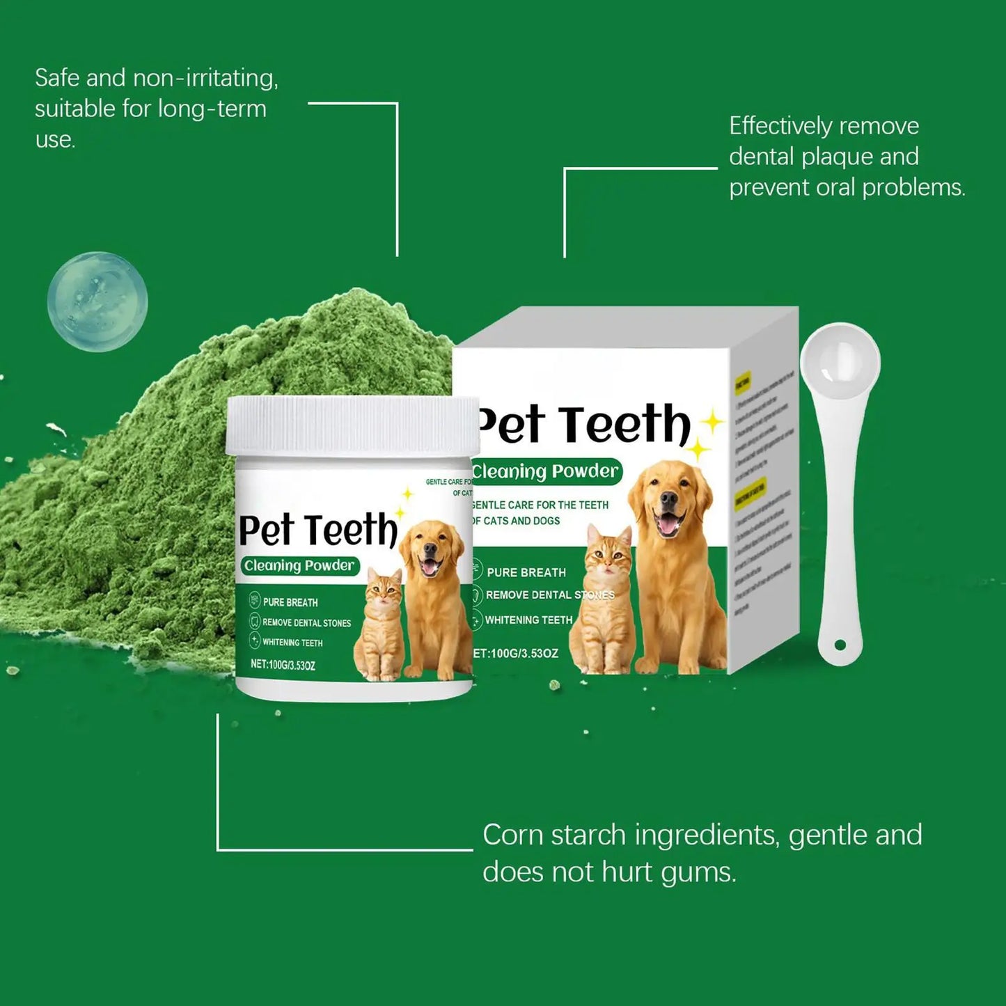 Dog Powder For Teeth Cat Tooth Care Powder Gentle Long-Lasting Cleaning Products Odor Resistant Pet Supplies For Home Travel