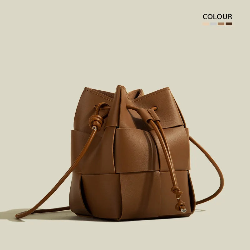 New Small Weave Bucket Drawstring Shoulder Cross Bag Female bag Woven Handbag Luxury Bag sss Express Designer Famous Brand Bags