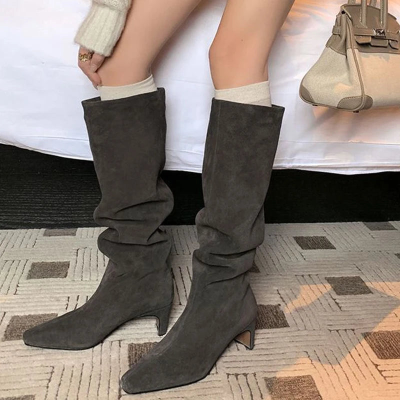 Manufacturer   JOZHAMTA Size 34-43 Women Real Leather Long Boots Fashion High Heels Shoes For Winter Boots Office Lady Daily Dress Shoes   boots