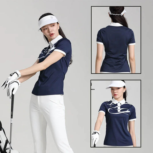 MG Golf Women's T-Shirts  Athleisure Short Sleeve Sports Tops Ladies Quick Drying Breathable Polo Shirts Skin-friendly Comfortable