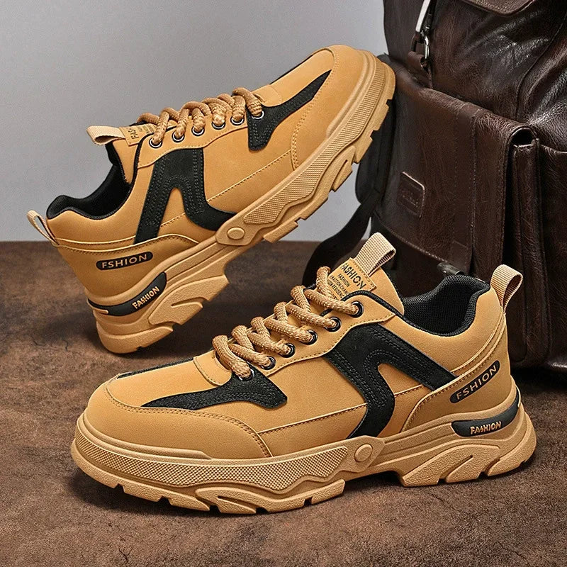 Manufacturer   Fipatbu Men's Spring Casual Shoes Wearproof Leather Luxury Sneakers Chelsea Tactical Denim Combat Comfortable Work Safety Shoes    Sneakers