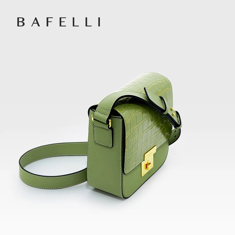BAFELLI WOMEN BAGS FASHION  LEATHER MINI BOXY BAG CROSSBODY ORIGINAL DESIGNER LUXURY SHOULDER SADDLE MESSENGER FEMALE K GOLD