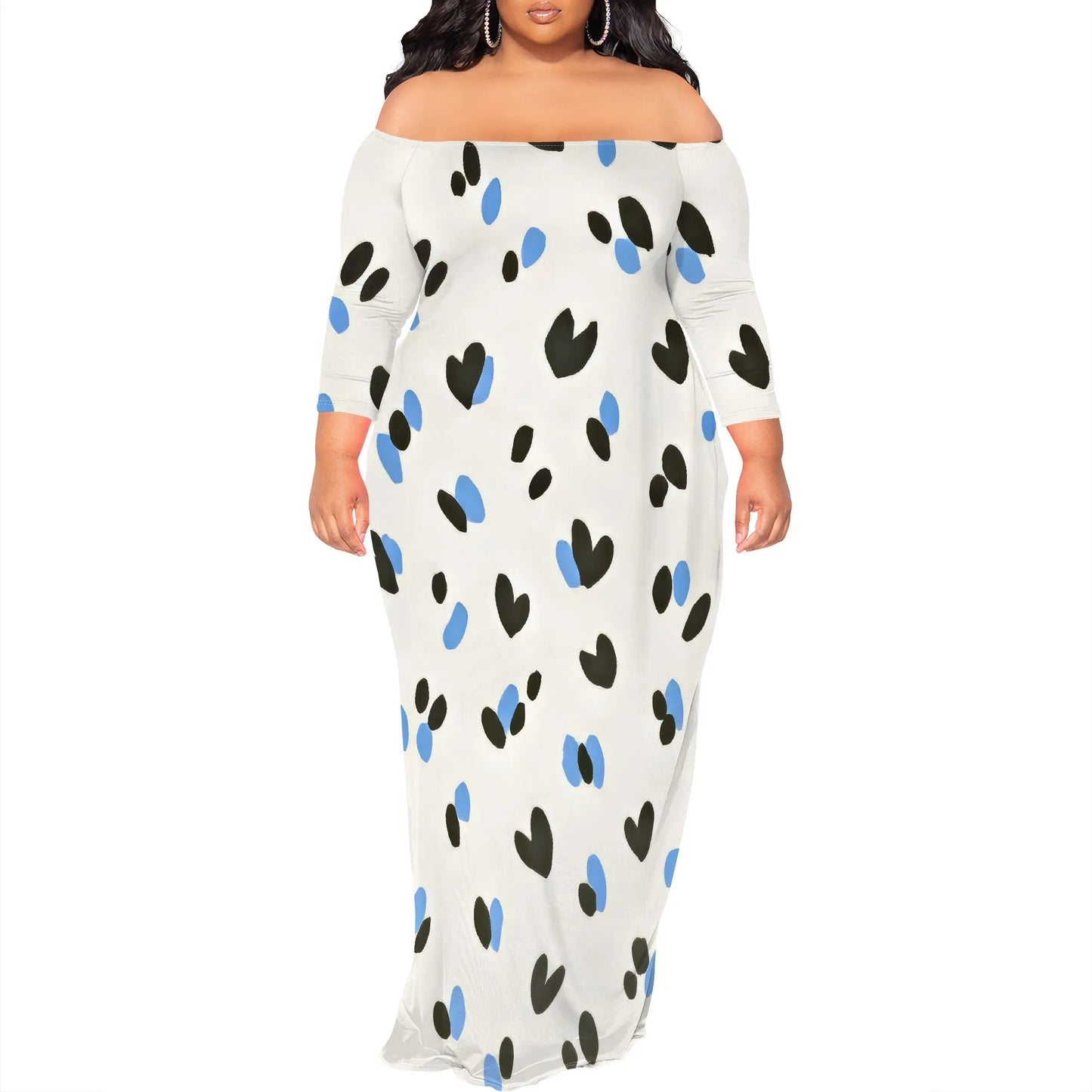 Maxi Dress for Women V Neck Casual 3/4 Sleeve Wrap Sexy Long Dresses Floral with Belt