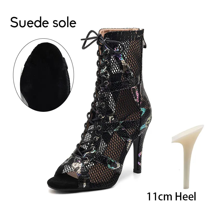Manufacturer   Woman Dance Boots Air mesh Party Dance Shoes Ladies Girls High heeled Dance Boots Women Ballroom Dancing Shoes Sexy Stilettos   boots