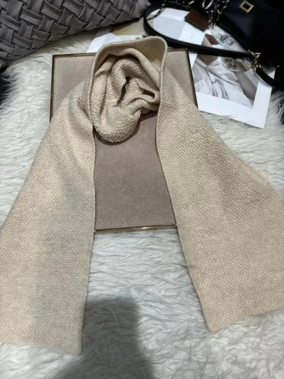 Winter 100% Wool Scarves Pashmina Thicken New Solid Color Men Women Universal Style Brand Neck Headscarves Grey,Khaki,Beige