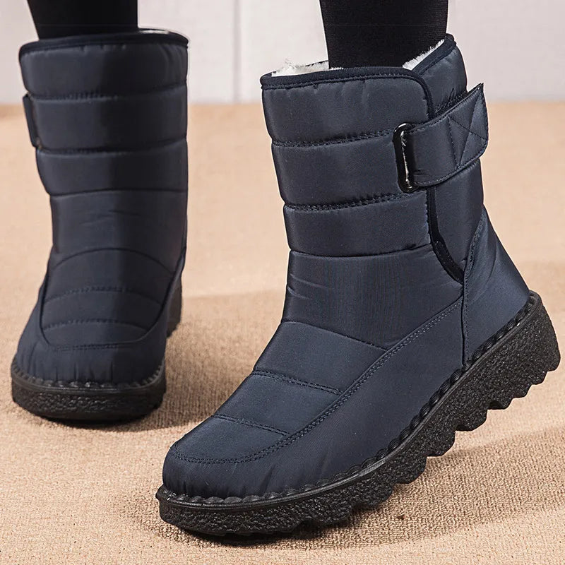 Manufacturer   Women Boots Winter Shoes Woman Waterproof Snow Boots Winter Warm Fur Korea Style Black Ankle Boots For Women   boots