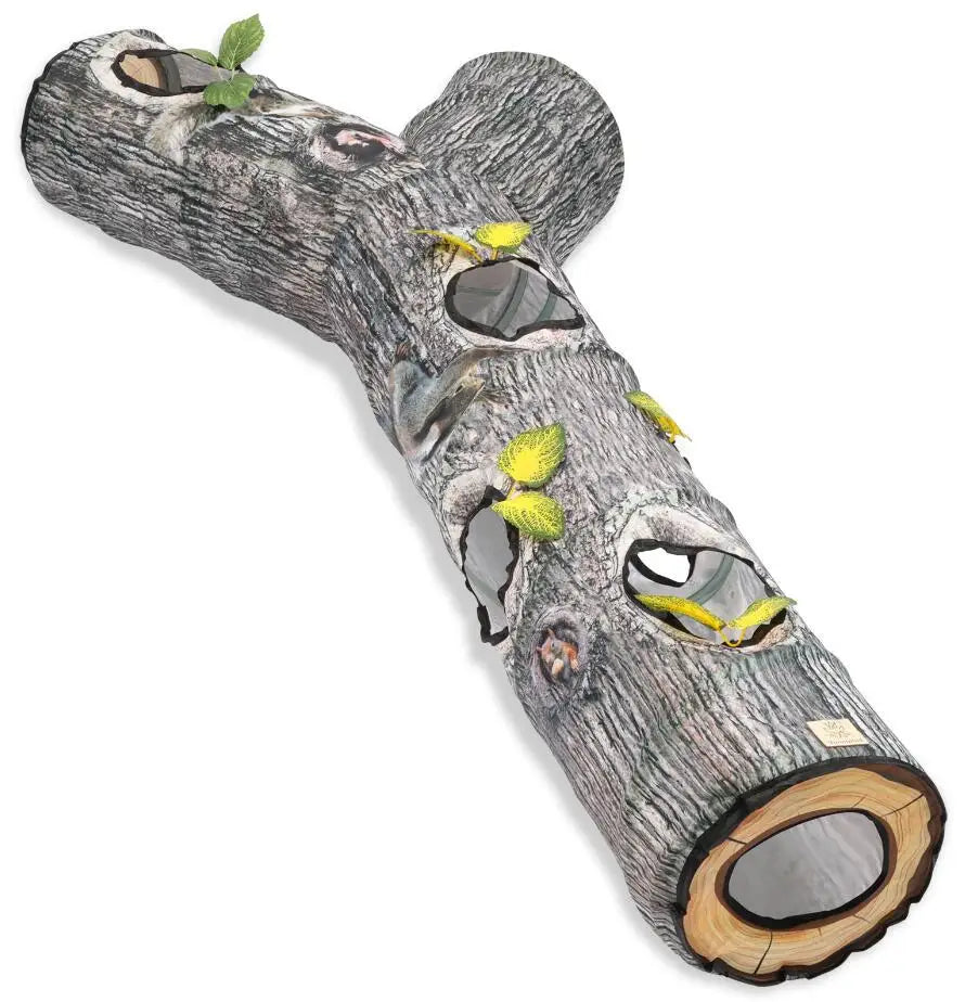 Tree Hole Cat Tunnel Pet Toys Foldable Cat Channel, Tree Grain Tunnel  Self-Service Toys