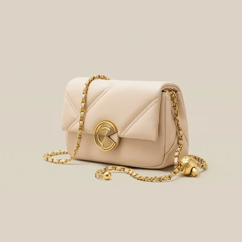 High-quality Lingge Chain Leather Women's Bag  New Fashion Small Square Shoulder Bags Crossbody Bag