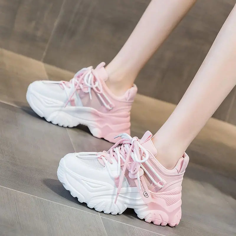 Manufacturer   Women's Shoes Casual Shoes Spring Sneakers Platform Woman-shoes Tennis Female Fashion Thick Sole  Roses Trainers Increased I    Sneakers