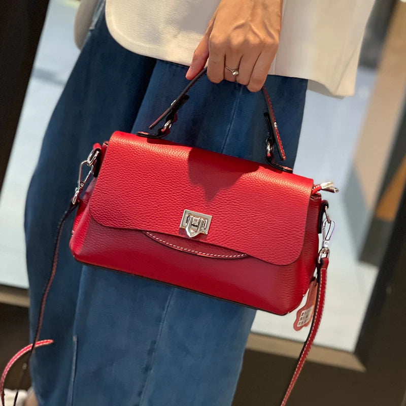 Women Bag Genuine Leather Lady Crossbody Shoulder Bag  Fashion Advanced Sense Handbag Female Real Leather Messenger
