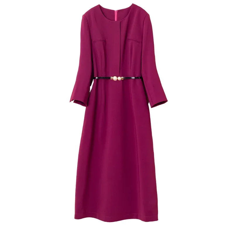 Plus Size Purple Evening Dress Plus Size Women's  Autumn/Winter New Style Bridesmaid Dresses Long Slim Fit For Special Oc...