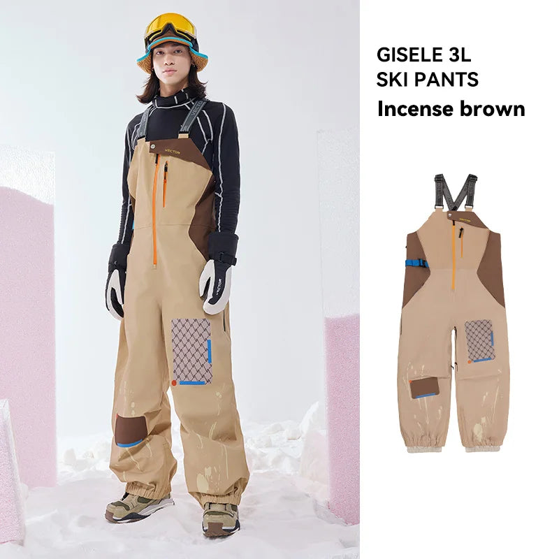 VECTOR Men and Women 3L Ski Pant Windproof and Waterproof Solona Fabric Outdoor Skiing Other Autumn Winter Outdoor Activitie