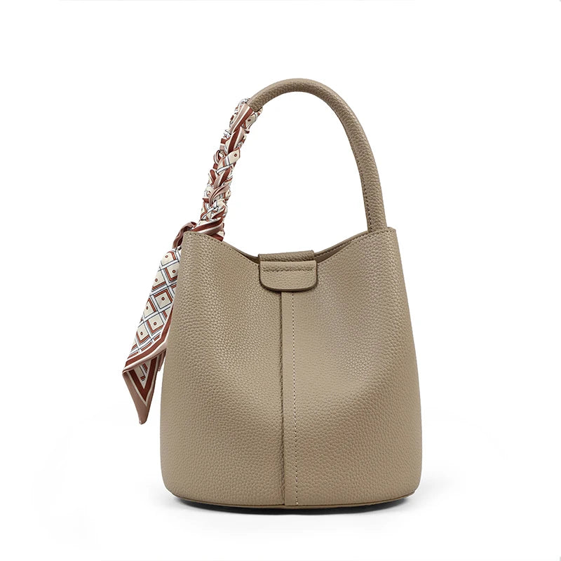 Women Wristlets Handbag  Genuine Leather Small Crossbody Bag Bucket Bag Tide