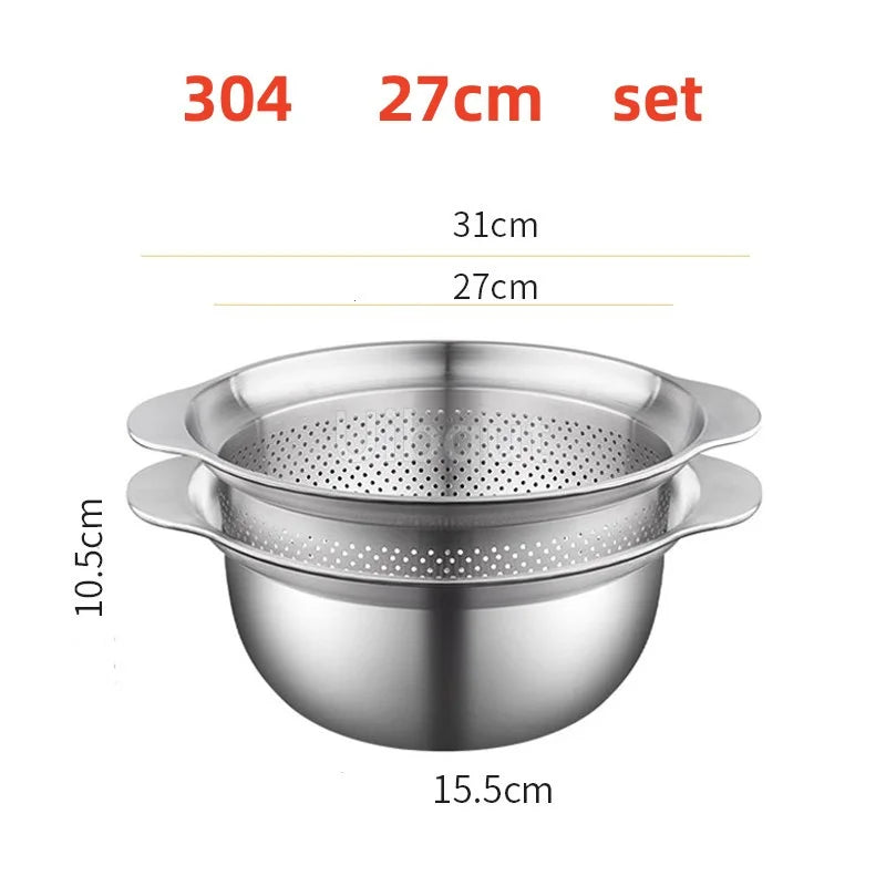 Manufacturer   Vegetable washing basin Basket rice washing artifact Fruit filter basin Strainer Kitchen items 304 stainless steel drain basket   kitchen gadgets
