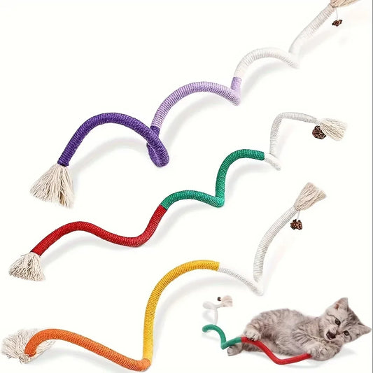 Cotton Cat Chew Toy for Teeth Cleaning, Catnip Rope Toys for Indoor Cats, Interactive Nip Teething Toys for cats