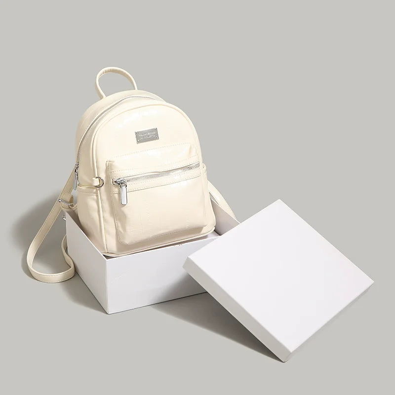 Premium Silver Backpack College Student's School Backpack Student's School Shoulder Bag Multi-Function Travel Bags Girls