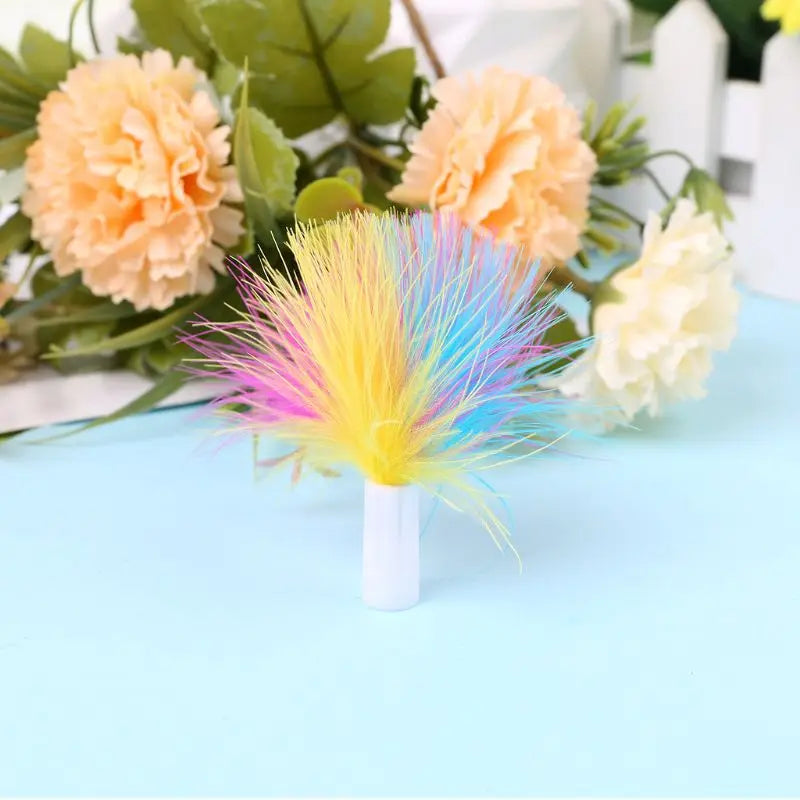 367A 3Pcs/Pack for Cat Feather Toy Replacements Electric Flutter Rotating Feather Refills for Cat Teaser Toy Replacements Fea
