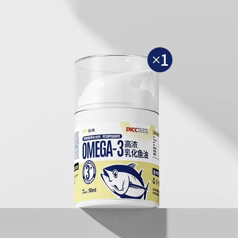 Pet Fish Oil For Cats 50ml Pet Liquid Food Supplements Highly Concentrated Press Type Small Dog Cat Fish Oil Promotes Heart Skin  cat food dog food