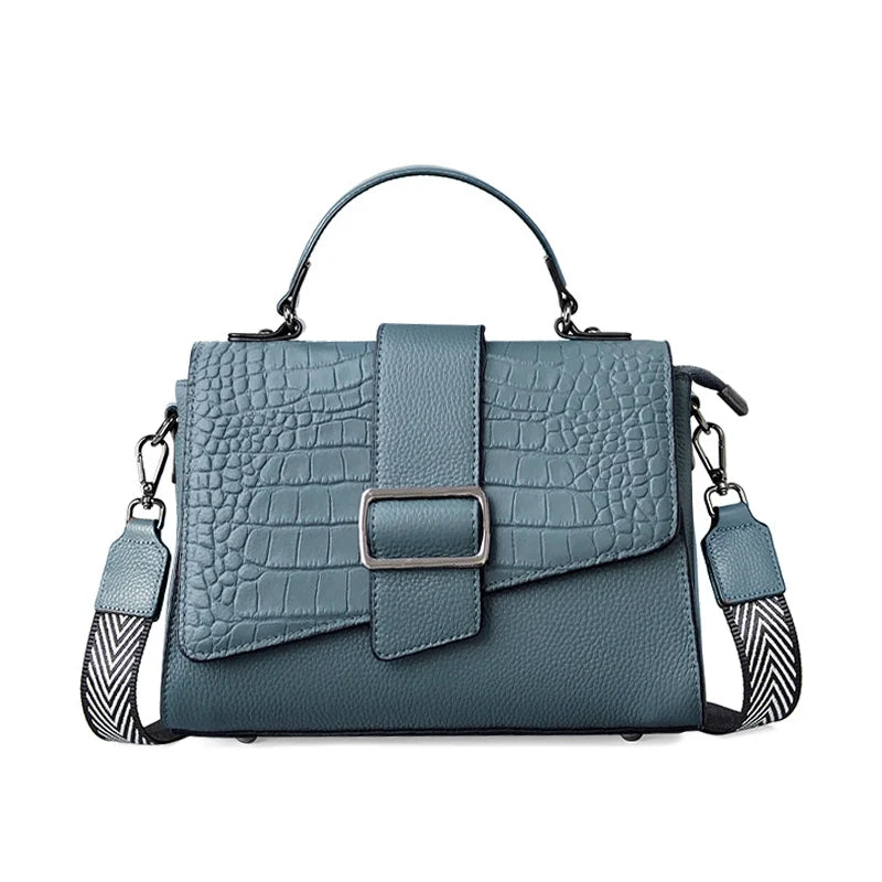 Zency New Vintage Exqusite Women's Shoulder Bags Soft Genuine Leather Handbag Super Quality Female Black Crossbody Bag