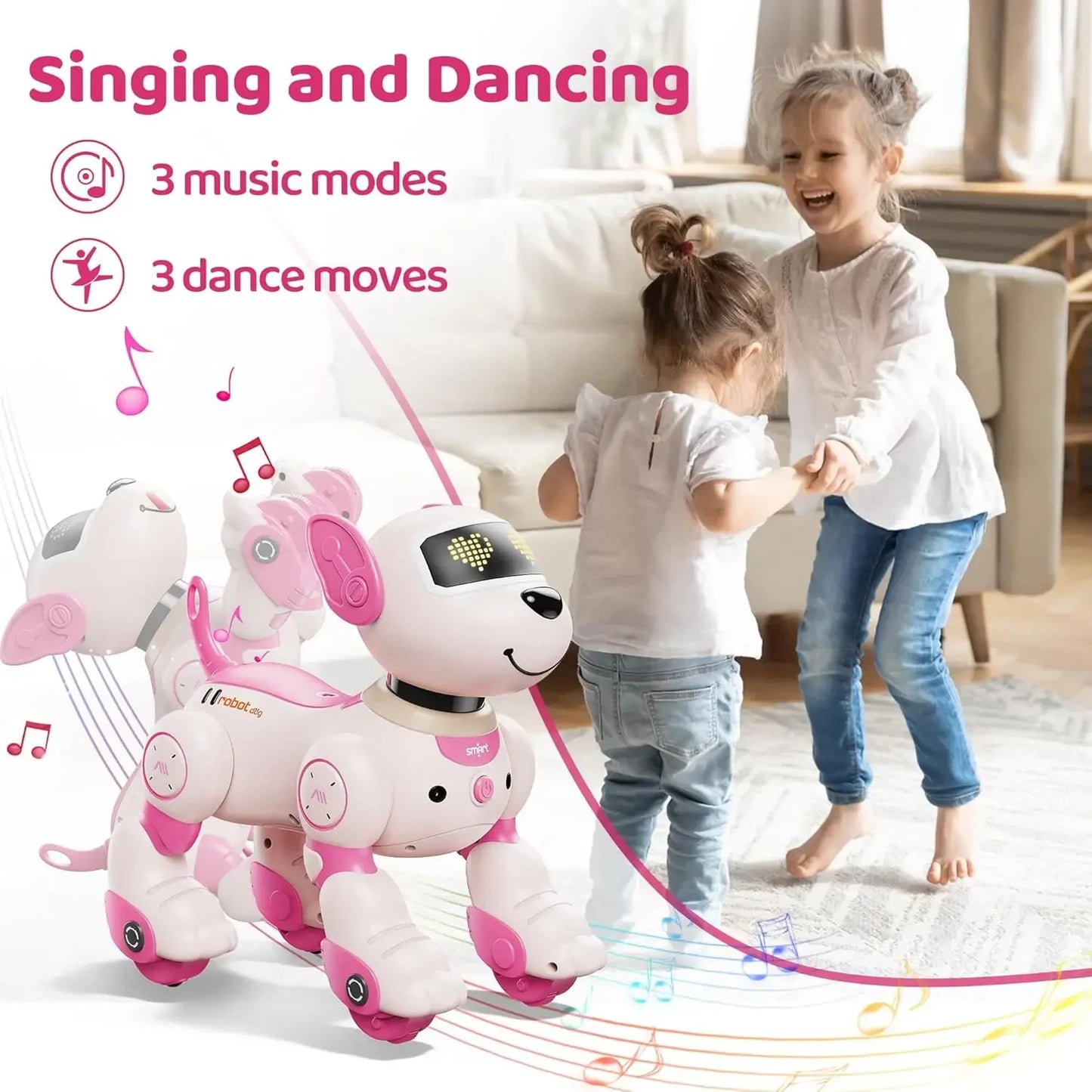 Girls Rc Robot Dog Intelligent Puppy Remote Control pets Programming Voice Interactive Children's Electronic smart robot toy