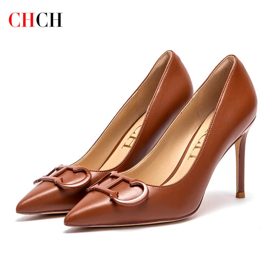 Manufacturer   CHCH Women's High Heels New Pointed Metal Buckle Party Carnival Women's Shoes 9cm   Pumps