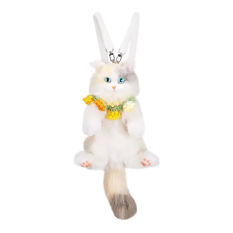 Pure Handmade Simulation Plush Cat Backpack Trendy And Cute Doll Cat Shoulder Bag For Women Exquisite Birthday Gifts For Girl CAT BAG