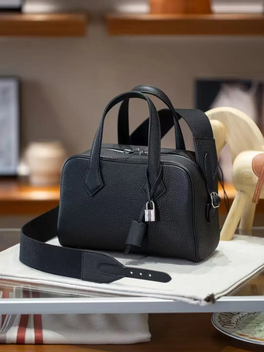 Genuine Leather Handbag 25cm Small size Bowling Women's Bag Top Layer Cowhide Pillow Bag Shoulder Bag Crossbody Bag Small