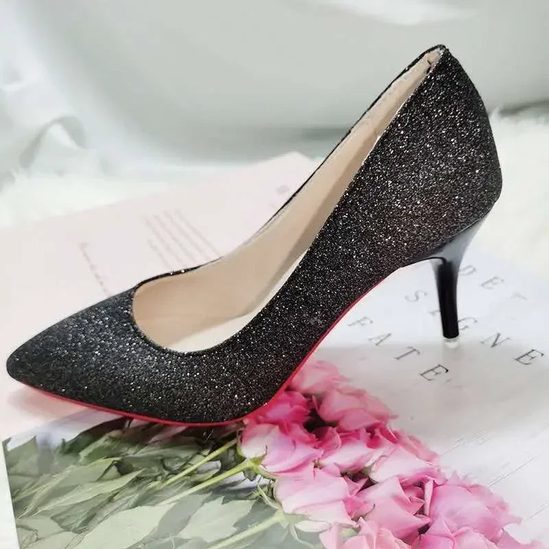 Manufacturer   2024 Fashion High Heels 35-45 Plus Size Women Shoes 12cm Thin Stiletto Banquet Wedding Shoes Sexy Pointed Toe Ladies Party Shoes   Pumps