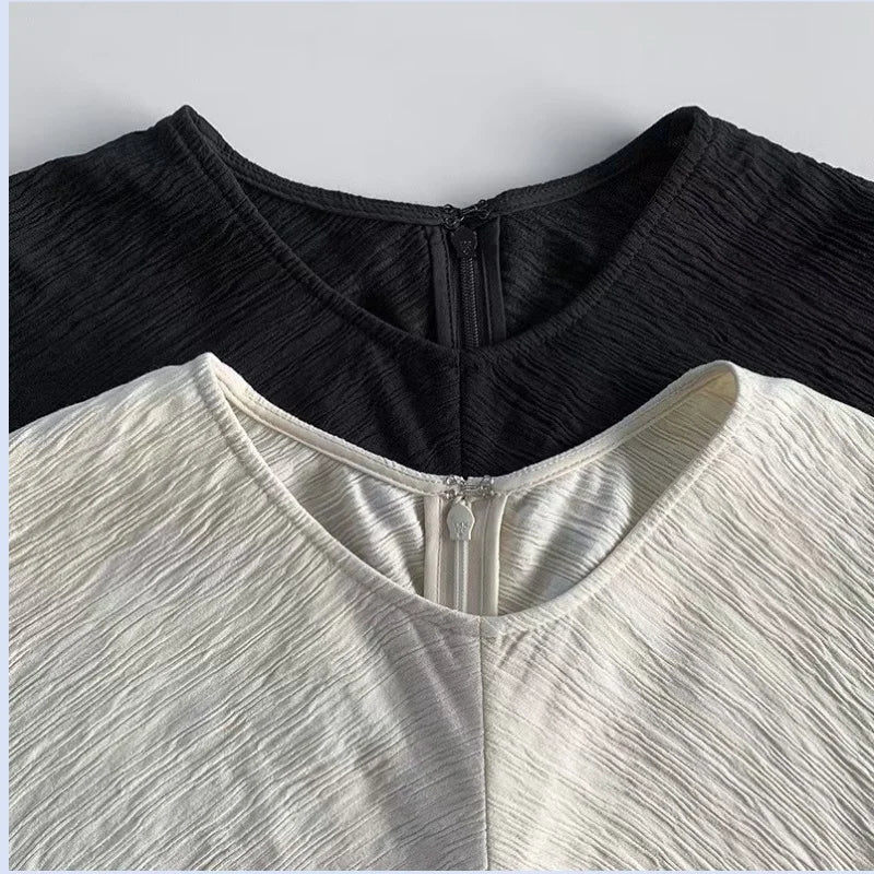 early spring temperament elegant texture pleated waist hanging comfortable and easy to maintain simple long dress