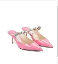 Manufacturer   European and American Spring and Autumn New Women High Heel Shoes High Quality Diamond Decoration Muller Shoes   Pumps