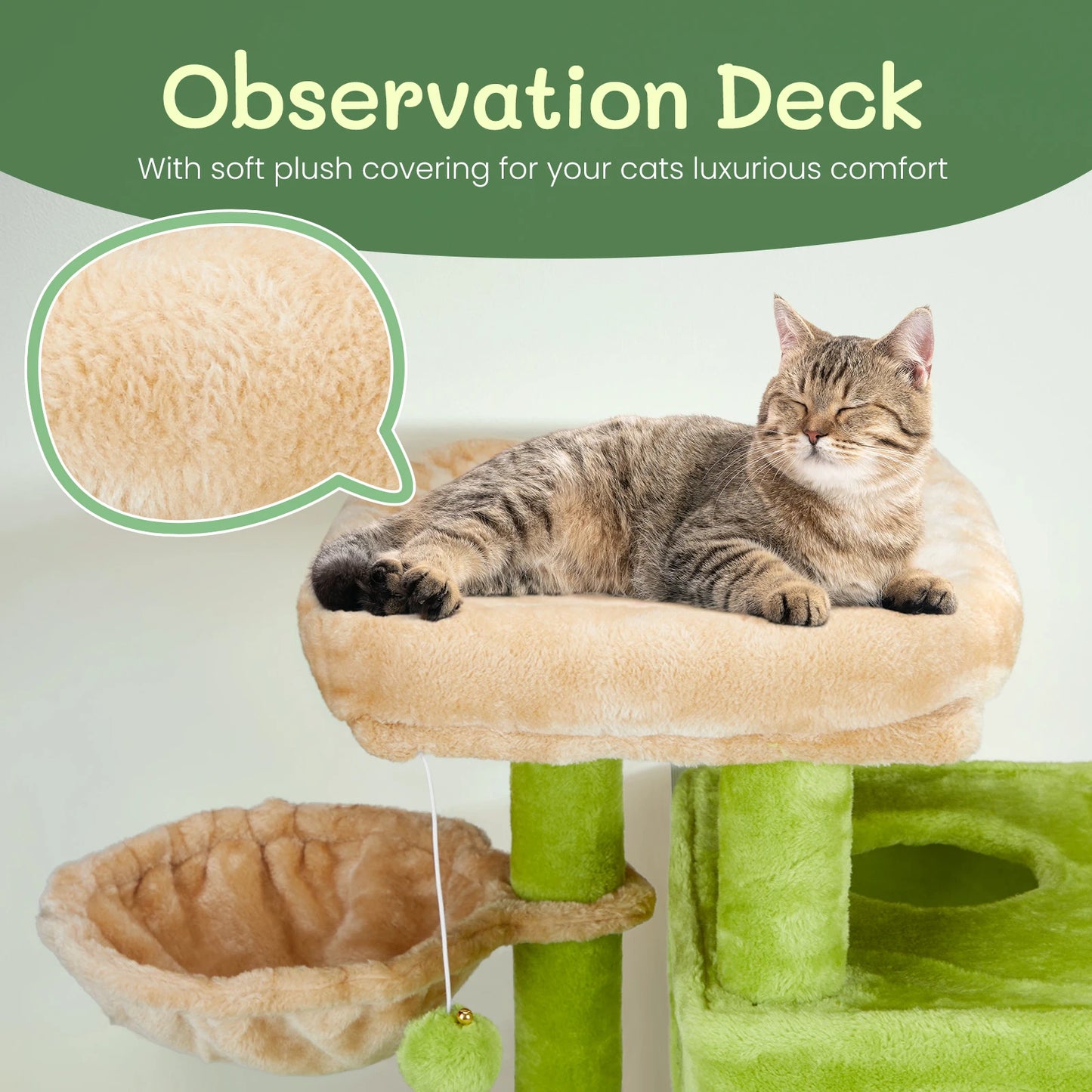 33 inch Cat Tree Cat Tower for Indoor Cats, Cat Activity Center Play House with Large Padded Perch, Hammock, 2-Tiered Condo, Scr   cat toy