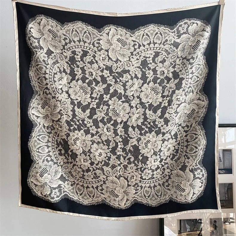 88cm Luxury Brand Twill Silk Scarf Women Bandana Square Scarf Design Kerchief Scarves For Ladies Fashion Shawl Echarpe